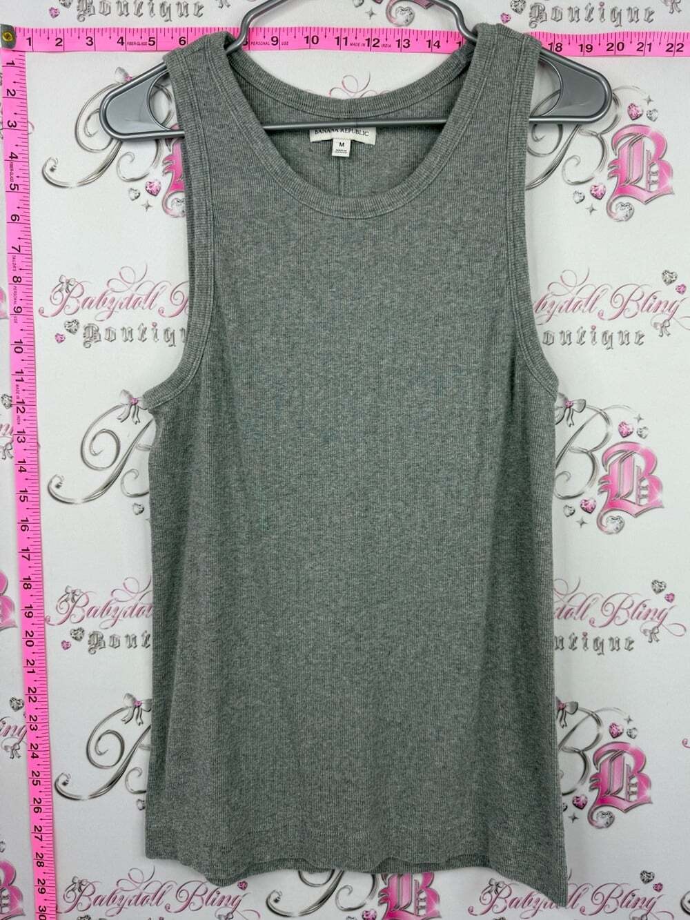Banana Republic tank top basic camisole Gray Ribbed Cotton Tank Top